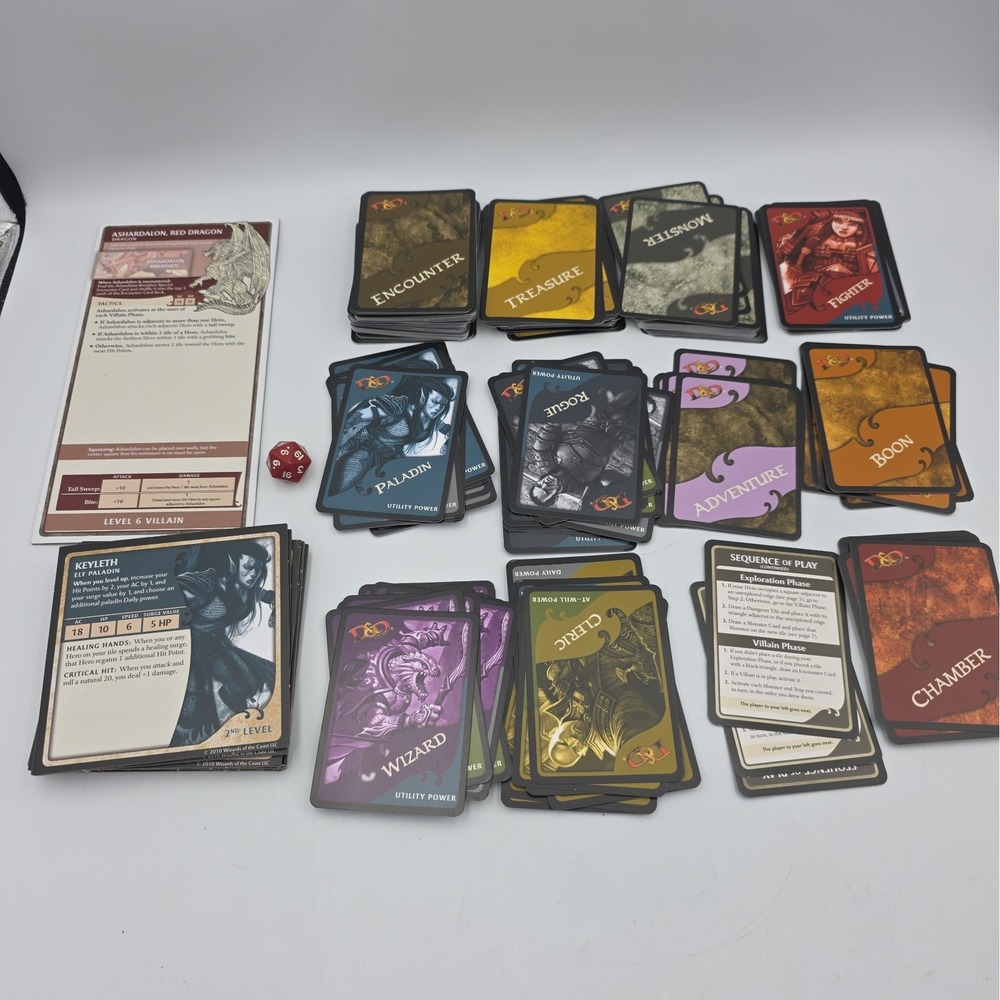 D&D Wrath of Ashardalon Replacement Game Cards & Dice Dungeons & Dragons